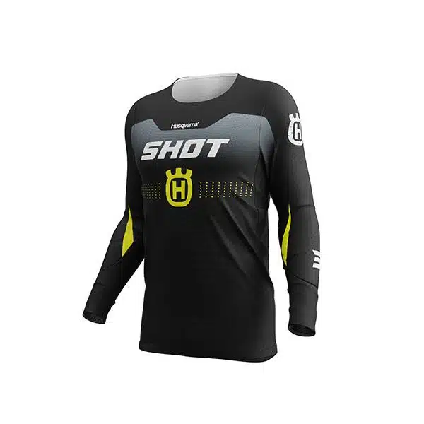 Shot MX Cross Shirt Volwassen Aerolite Husqvarna Zwart / Grijs 2026 Collectie