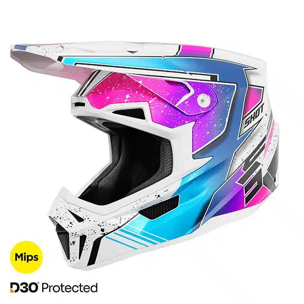 Shot MX Crosshelm Lite Racing Wit / Roze Pearly Volwassenen 2026 Collectie