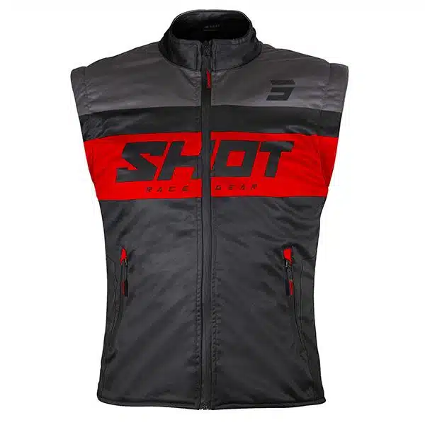Shot Enduro Bodywarmer Volwassenen Lite Zwart/Rood 2026 collectie