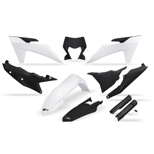 UFO plastic kit Zwart/Wit ( Full kit ) KTM EXC/EXC-F 250/300/350/450/500 2024-