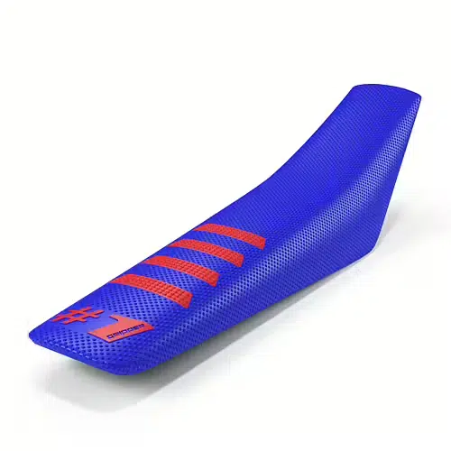Onegripper waterdicht universeel zadelovertrek Ribbed Blauw / Rood #1
