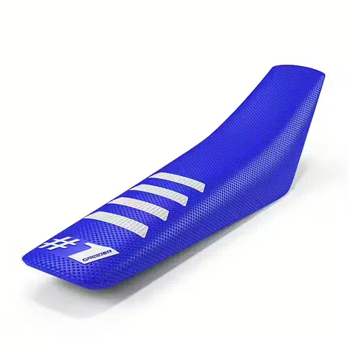 Onegripper waterdicht universeel zadelovertrek Ribbed Blauw / Wit #1