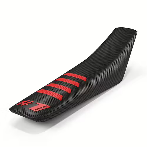 Onegripper waterdicht universeel zadelovertrek Ribbed Zwart / Rood #1