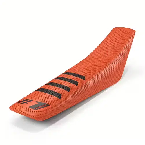 Onegripper waterdicht universeel zadelovertrek Ribbed Oranje / Zwart #1