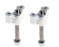 Kite MX/EN onderste stuurklemmen Zilver met hoogte 50mm voor 28,6mm stuur ( past alleen op Kite kroonplaten )