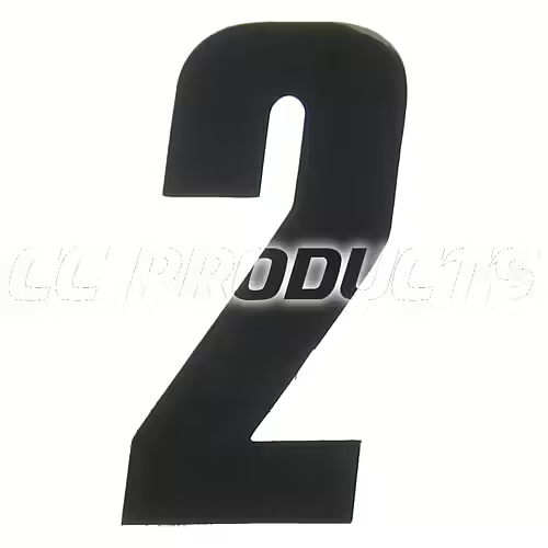 CC Products plaknummer #2 Zwart 17cm hoog ( per stuk ) nummer 2