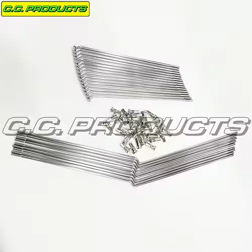 CC-Products Achterwiel 14″ RVS spakenset 24 stuks + nippels voor OEM naaf Yamaha YZ 80 1984-1992