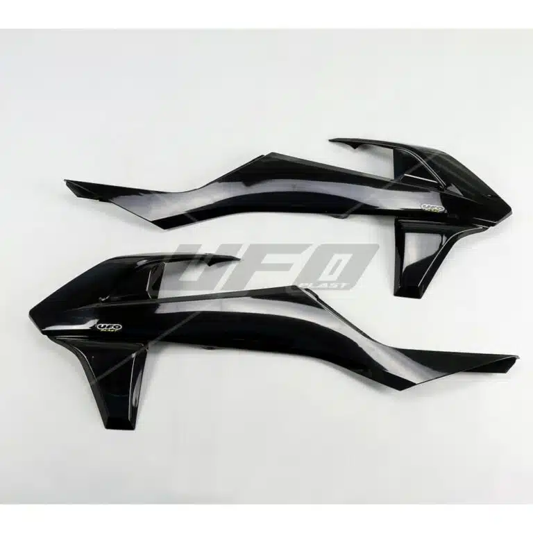UFO radiator kappen Zwart KTM SX 125/150/250 16-18 & SX-F 250/350/450 16-18 & EXC 250/300 17-19 & EXC-F 250/350/450/500 17-19