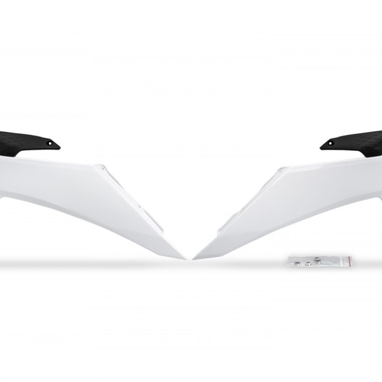 UFO Radiator Kappen Wit / Zwart ( OEM 2023 ) KTM SX 125/150/250/300 2023-2024 & SX-F 250/350/450 2023-2024 & EXC/EXC-F 250/300/350/450/500 2024-