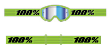 100% Strata 2 Crossbril Fluor Groen - Blauwe Spiegel lens ( 2026 collection )