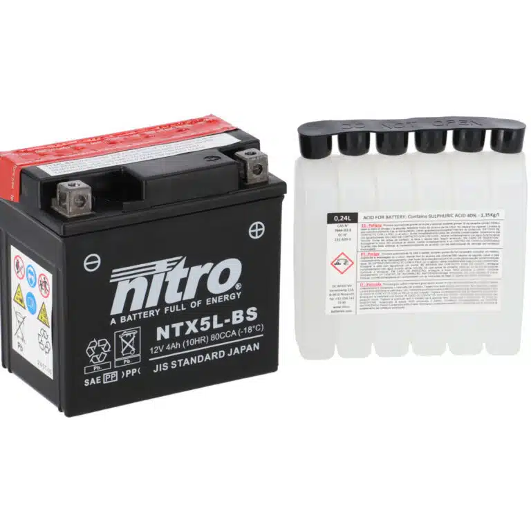 Nitro accu NTX5L-BS AGM open met zuurpakket Lood-zuur