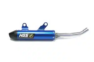 HGS uitlaatdemper aluminium blauw met carbon eindkap KTM/Husqvarna/Gas Gas 125cc 2023-