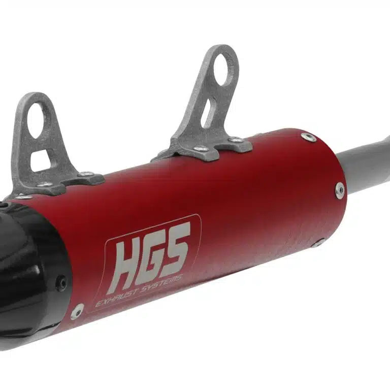 HGS uitlaatdemper aluminium rood met carbon eindkap KTM/Husqvarna/Gas Gas 125cc 2023-