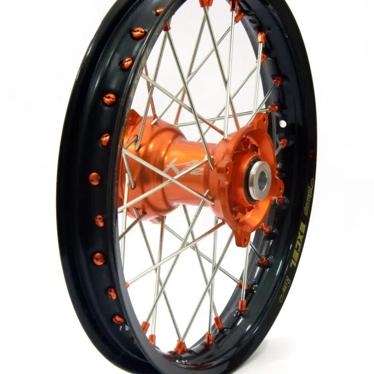 Elite Achterwiel compleet Zwarte Excel Signature velg + Kite Oranje naaf 1.60x12 KTM SX 65 2016-2024 & Husqvarna TC 65 2017-2024 & Gas Gas MC 65 2021-2024