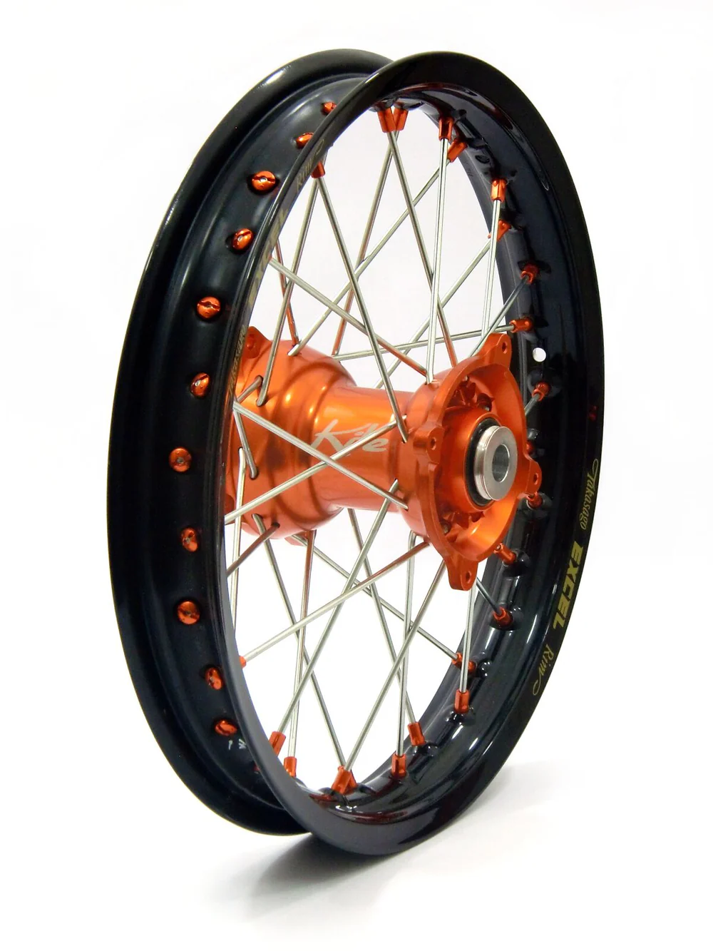 Elite Achterwiel compleet Zwarte Excel Signature velg + Kite Oranje naaf 1.60x12 KTM SX 65 2016-2024 & Husqvarna TC 65 2017-2024 & Gas Gas MC 65 2021-2024