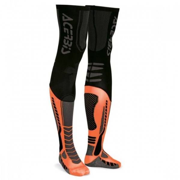 Acerbis X-Leg Pro sokken voor kniebrace Zwart / Oranje
