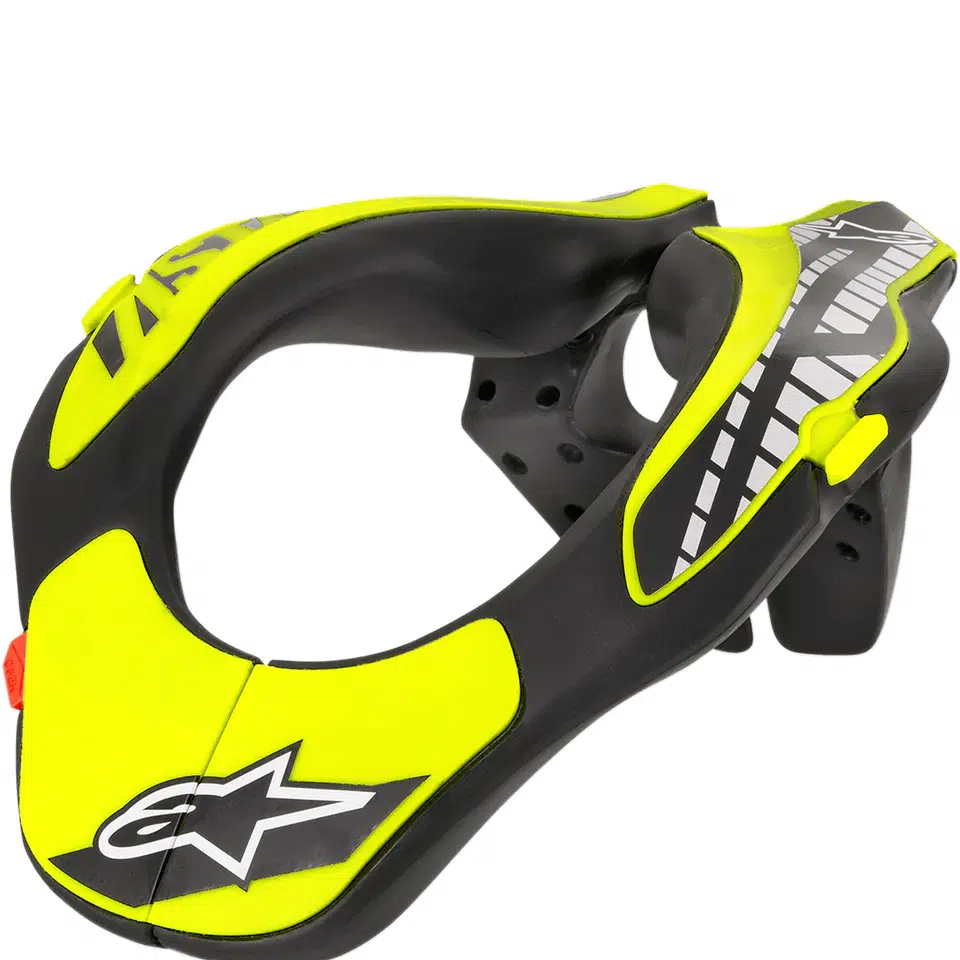 Alpinestars MX Jeugd/Kinderen ( 1 maat ) Nek Brace Zwart / Fluor Geel 2026 collectie