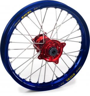 Excel achterwiel compleet blauwe velg + Haan Wheels rode naaf 19-2.15 Honda CR 250R 2002-2007 & CRF 450R 2002-2012