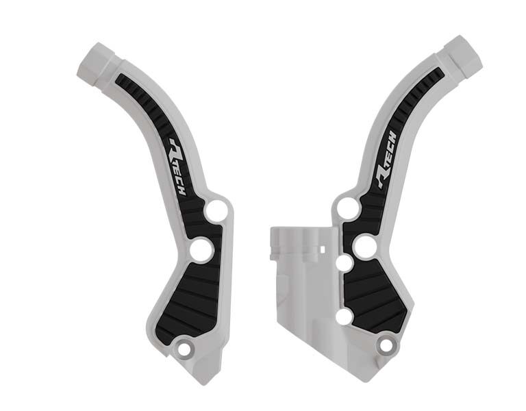 Racetech frame beschermers wit / zwart KTM SX 50 2024- & Husqvarna TC 50 2024- & Gas Gas MC 50 2024-